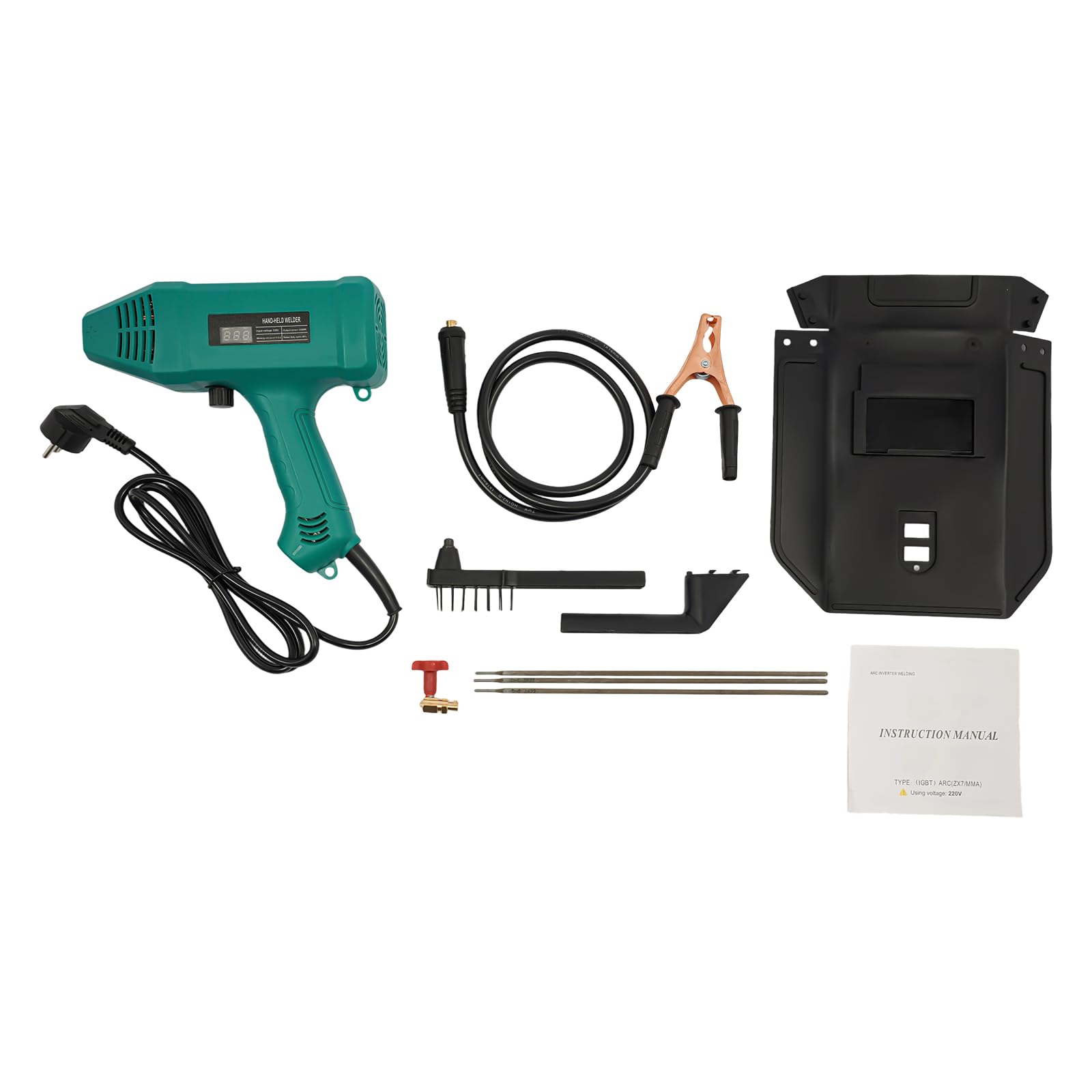 Mini saldatrice, 220 V, con inverter IGBT e display LCD, 3000 W, pistola per saldatura portatile per macchinari, lavorazione lamiera, manutenzione automobilistica, ecc