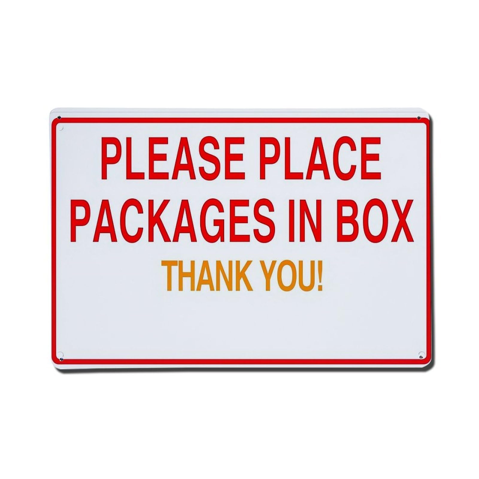 Please Place Packages In Box Thank You_1 Tin Sign Metal Poster Vintage Metal Signs for Home Man Cave Bar Cafe Kitchen laundry room Wall Decorations Gift 8x12Inch