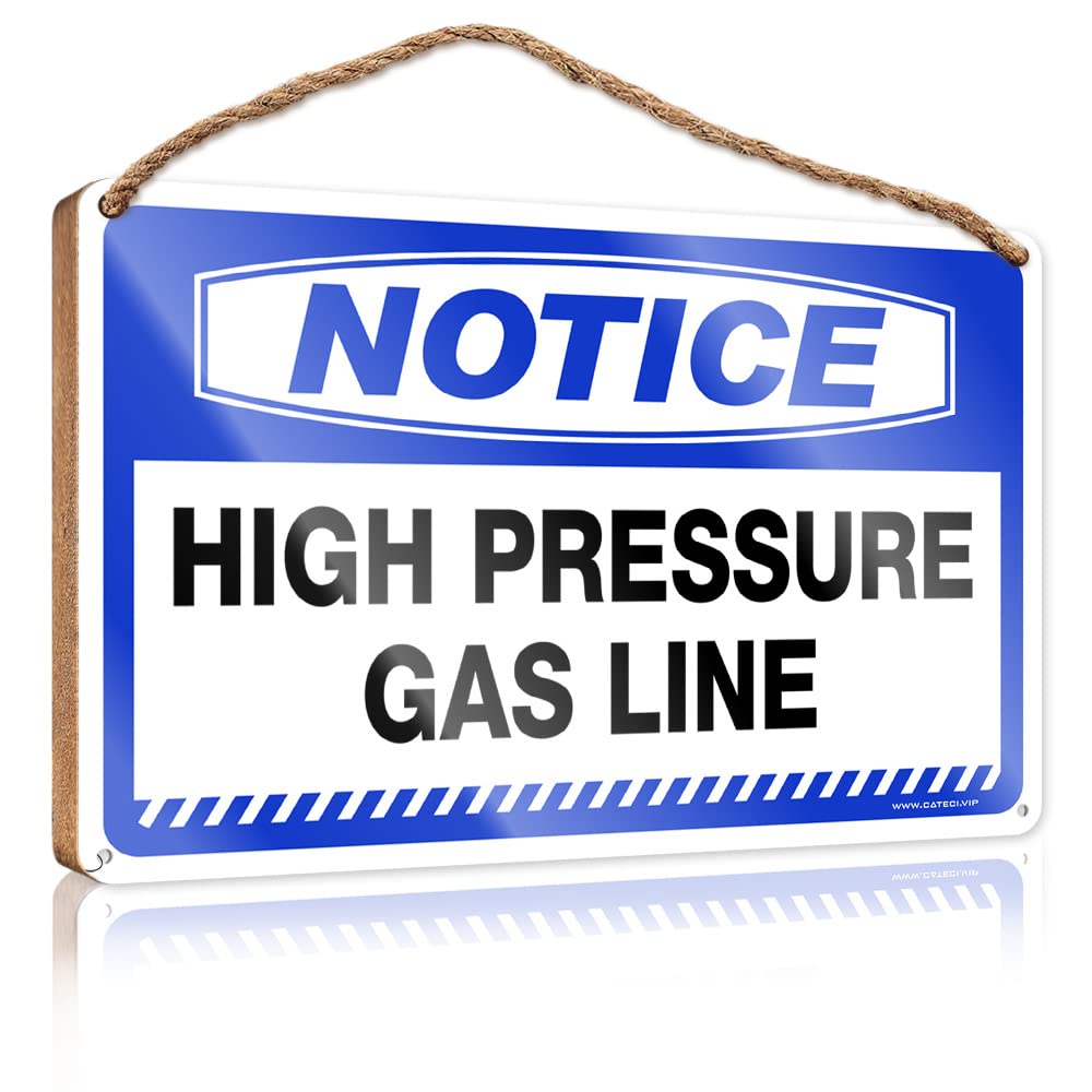 Yyhleh One Color Signs For Kitchen Fall Porch Sign Notice High Pressure Gas Line Wooden Sign(15X28cm)