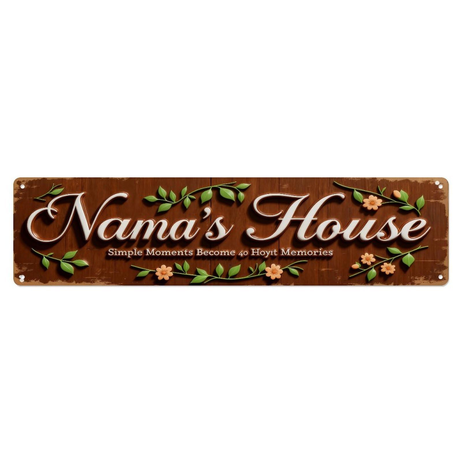 Floral Vine Script Signboard Design Metal Tin Sign Plaque