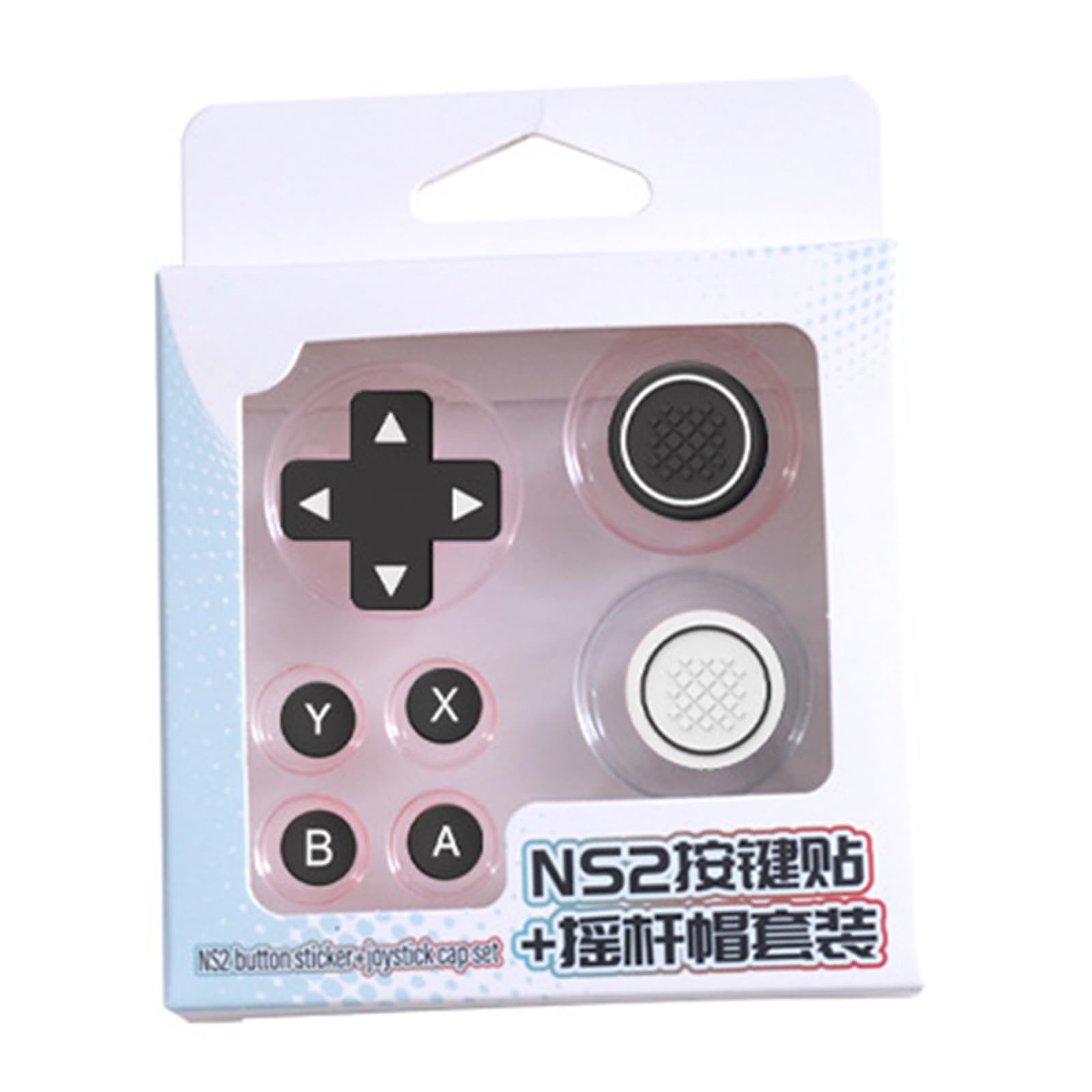 Sisyeuo Joystick Covers ABXY Sticker Skin D-pad Button Stickers Thumb Stick Caps for NS2 Gaming Accessories Silicone Button Covers