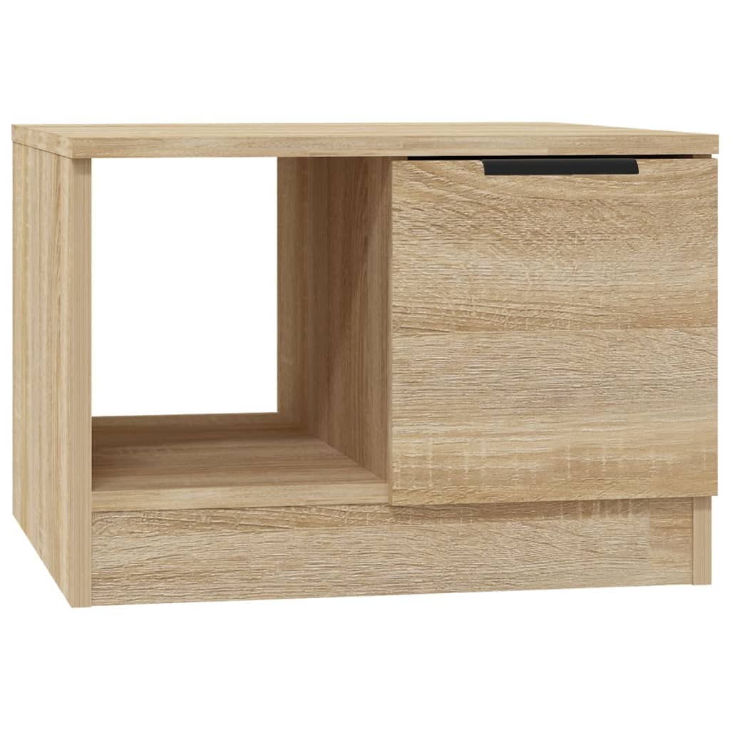 Stolik kawowy dąb Sonoma 50 x 50 x 36 cm, materiał drewnopochodny, stolik do sofy, stolik pomocniczy, stolik kawowy do kawy i laptopa, do salonu, na łóżko do sypialni