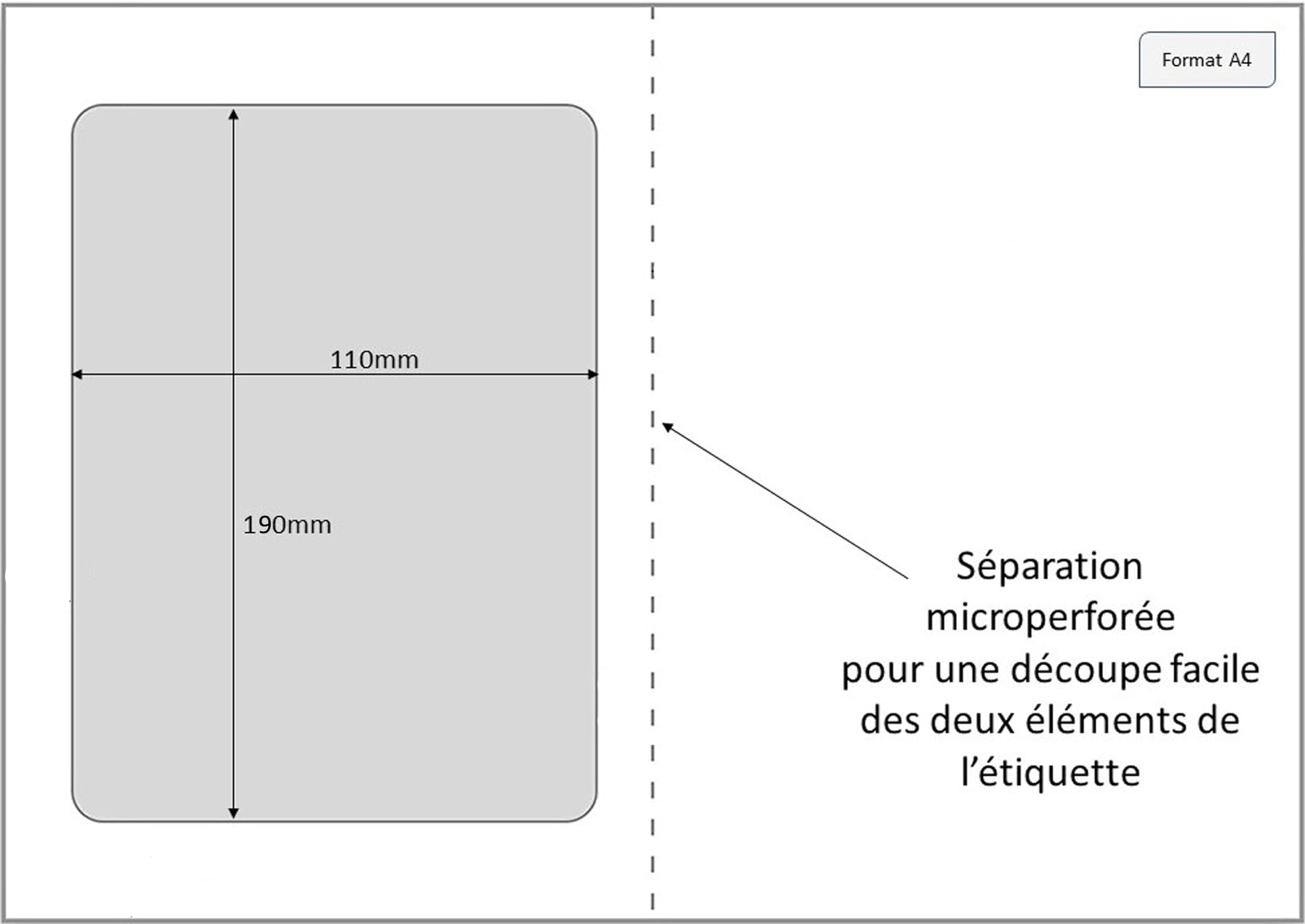 Jeco - Lot de 1000 feuilles A4 avec étiquette autocollante Colissimo Chronopost intégrée 190 x 110 mm souche détachable prédécoupée micro perforations