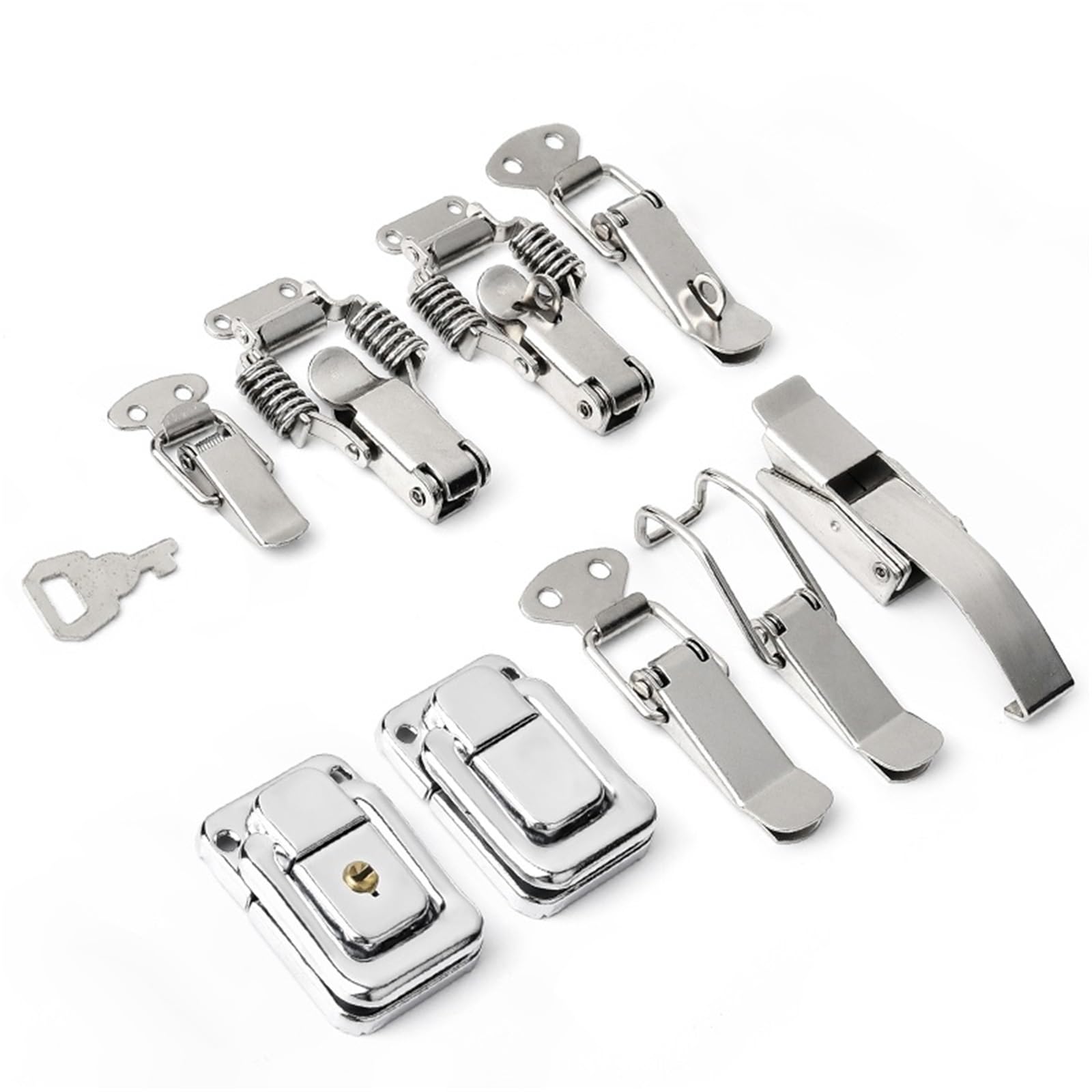 J107 Hardware Cabinet Boxes Spring Loaded Latch Catch Toggle Hasp 46 * 21 Mild Steel Hasp 5Pcs(5xJ105)