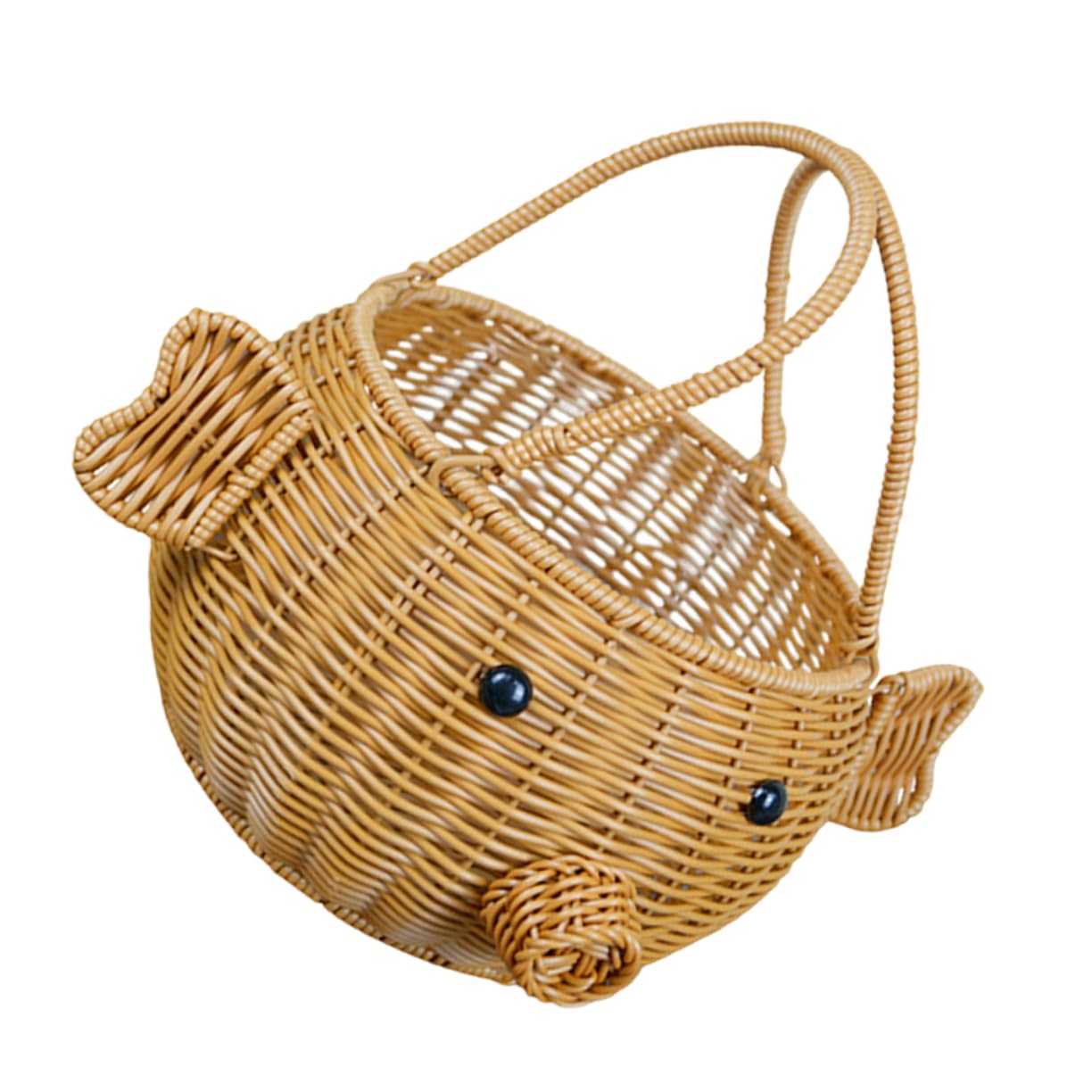 Panier de pique-nique cochon tissé main pour des instants partagés en famille