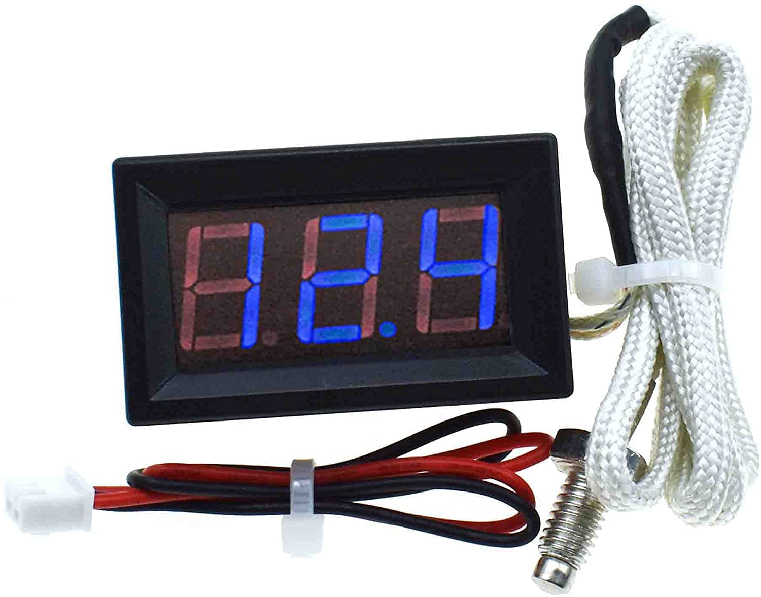 XH-B310 Digital Tube LED Display Thermometer 12V Temperature Meter M6 Thermocouple Tester -30~800C Thermograph (Blue)