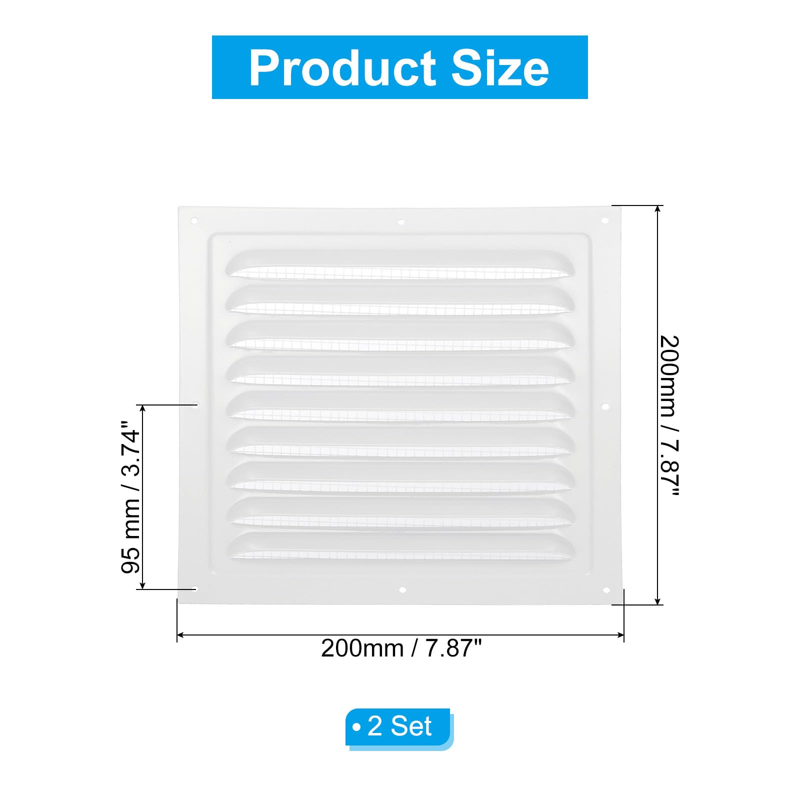 PATIKIL 8x8" Attic Vent Soffit Vent - Image 2