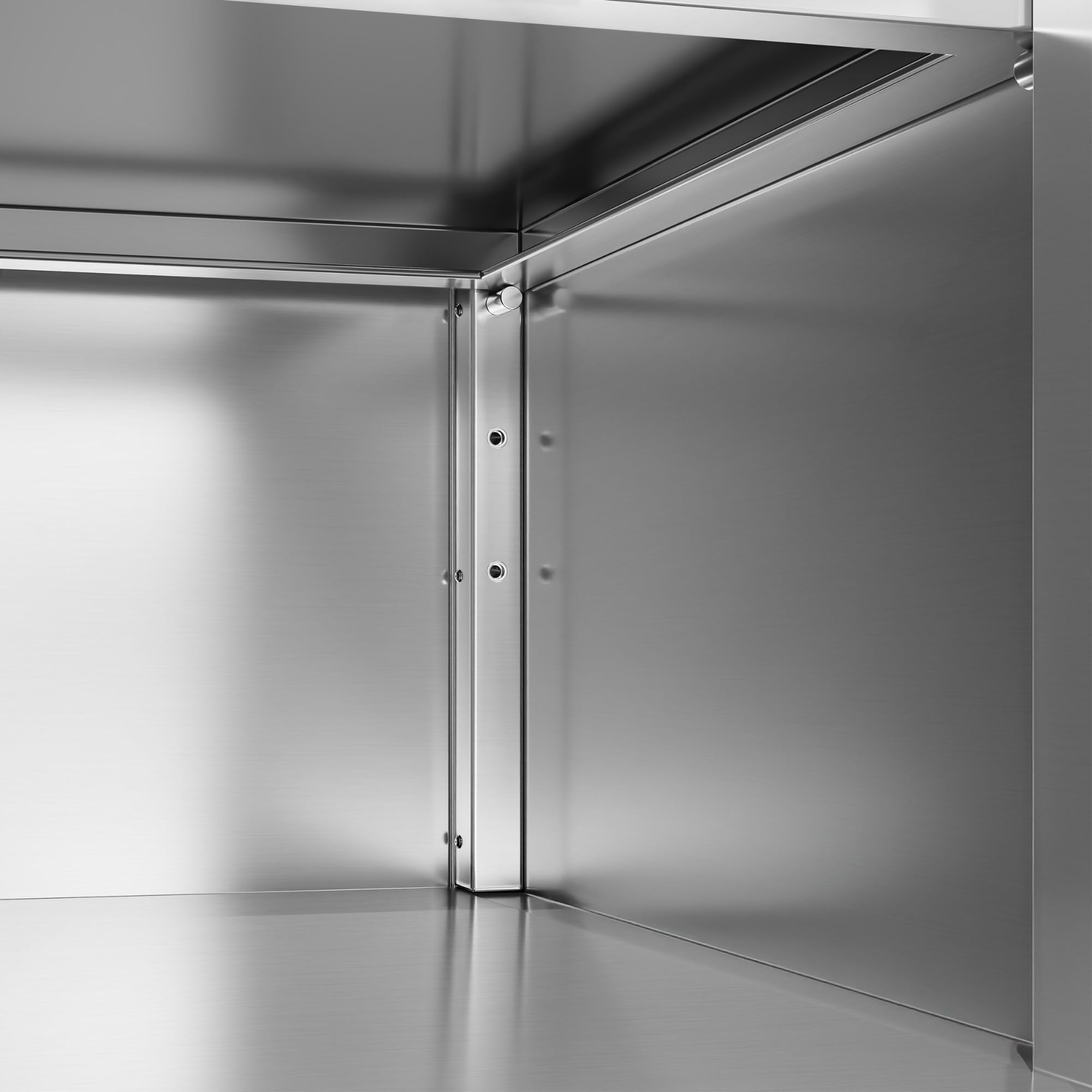 Edelstahl Arbeitsschrank - 180 x 70 cm - AISI 430 Legierung - Mit Schiebetüren - Kompakte Bauweise - Küchenmöbel Gastro Schrank Edelstahlschrank Grillschrank
