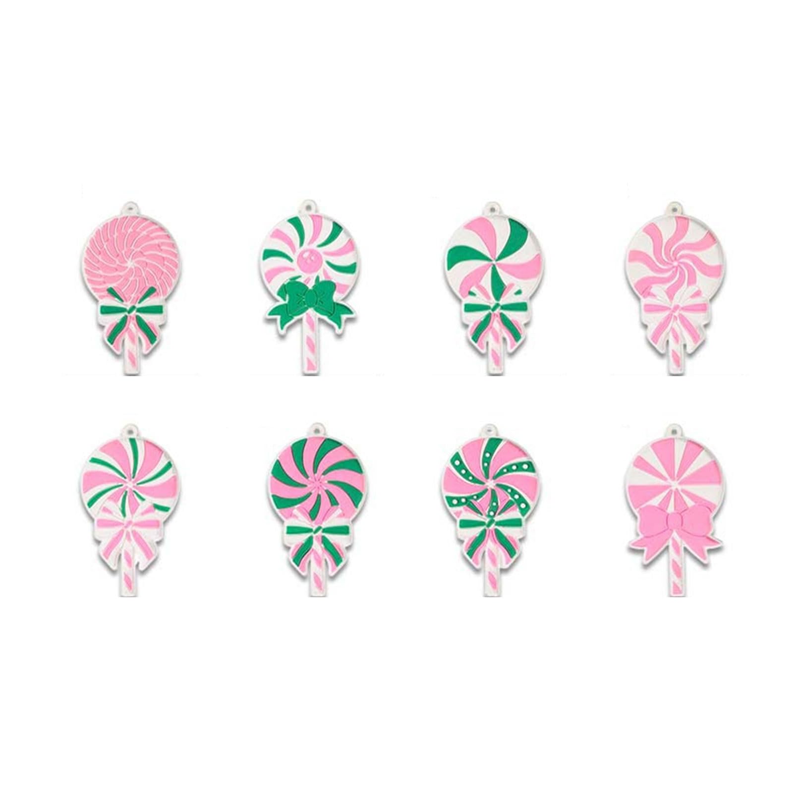 carotoe Shatterproof Christmas Tree Ornament PVC Hangers Quick Setups Lollipop Hangings Indoor Outdoor Holiday Decoration Christmas Tree Ornament Set