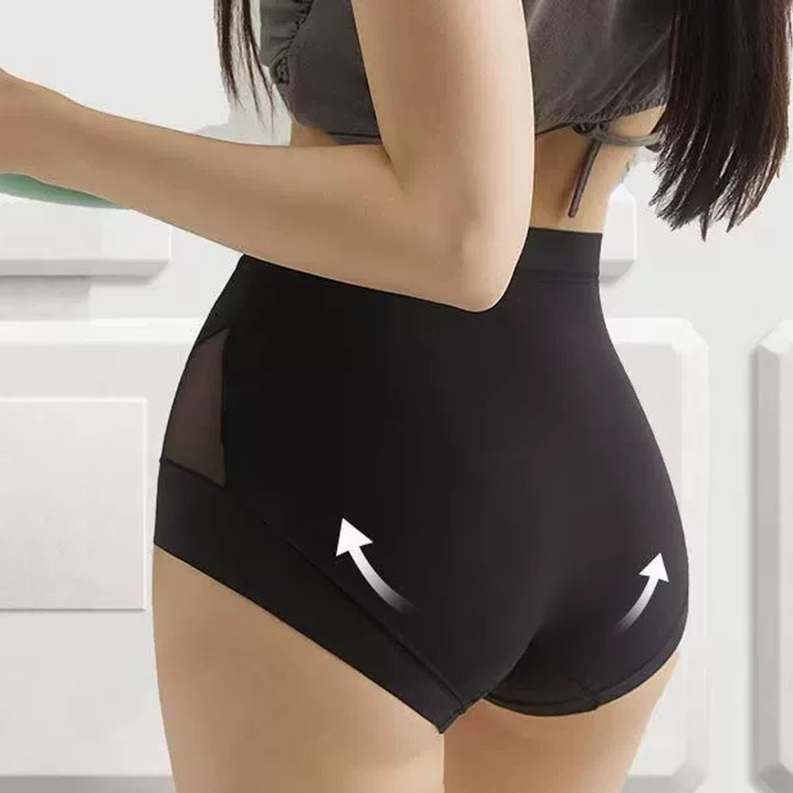 Reyneey Curvlya Underwear, Women’s Silky Soft High-Waisted Tummy Control Seamless Full Coverage Boyshorts Panties — view 2