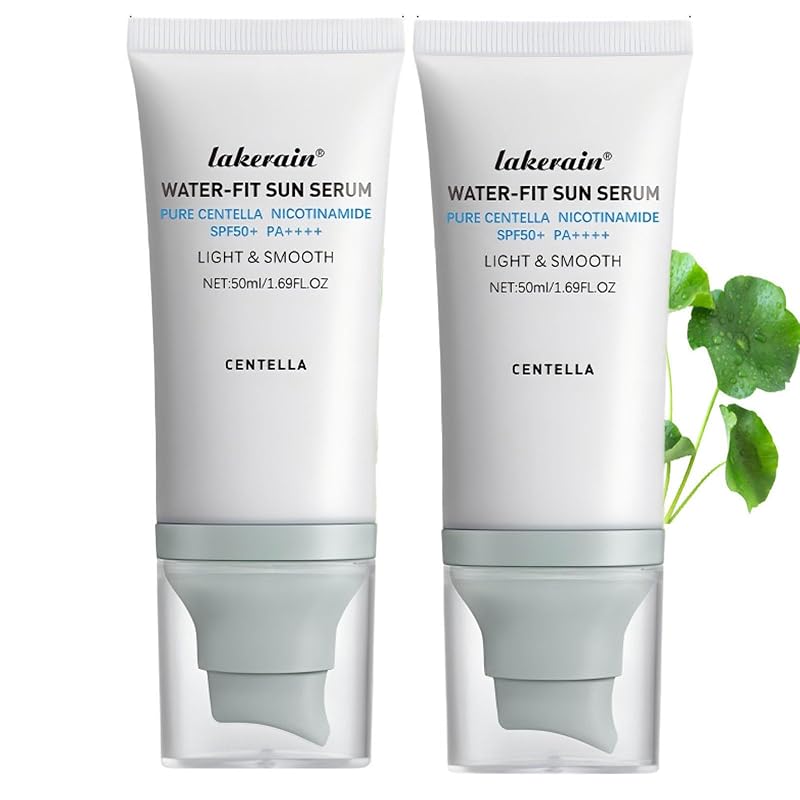Protetor solar facial JISKG Centella Water-Fit Sun Serum FPS 50+, Pacote com 2