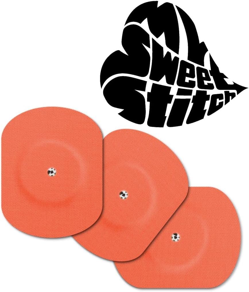 MySweetStitch, 10 x Freestyle Libre 1 & 2 Patches Oval with Ventilation Hole, Overpatch diameter 70 x 55mm, Waterproof