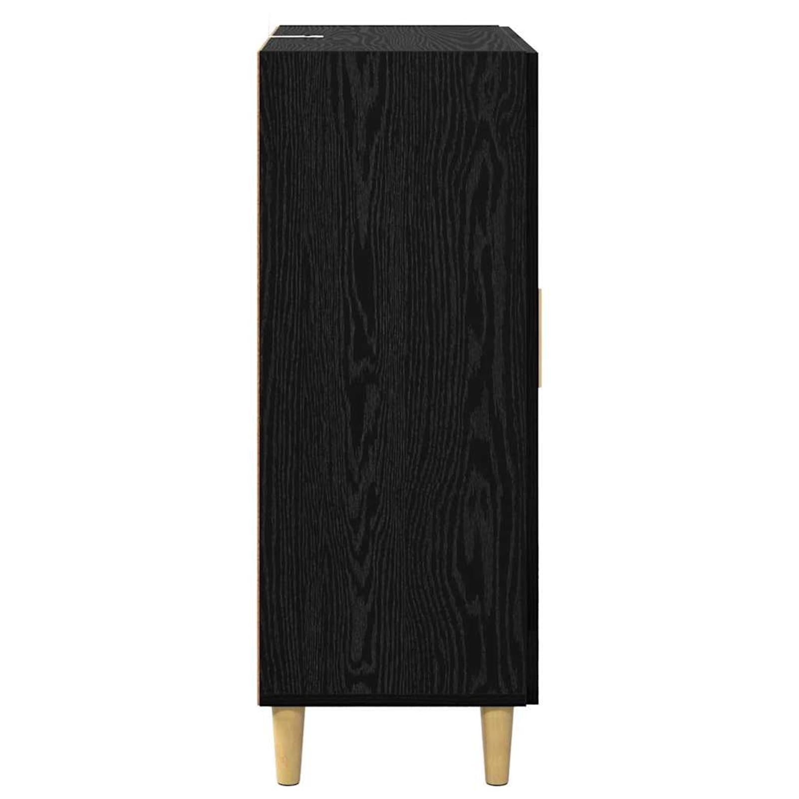 Gecheer Credenza con cassetto e Ante in Vetro, 69,5 x 34 x 90 cm, in Legno ingegnerizzato e Ferro, Stile Rustico per Sala da Pranzo e Soggiorno