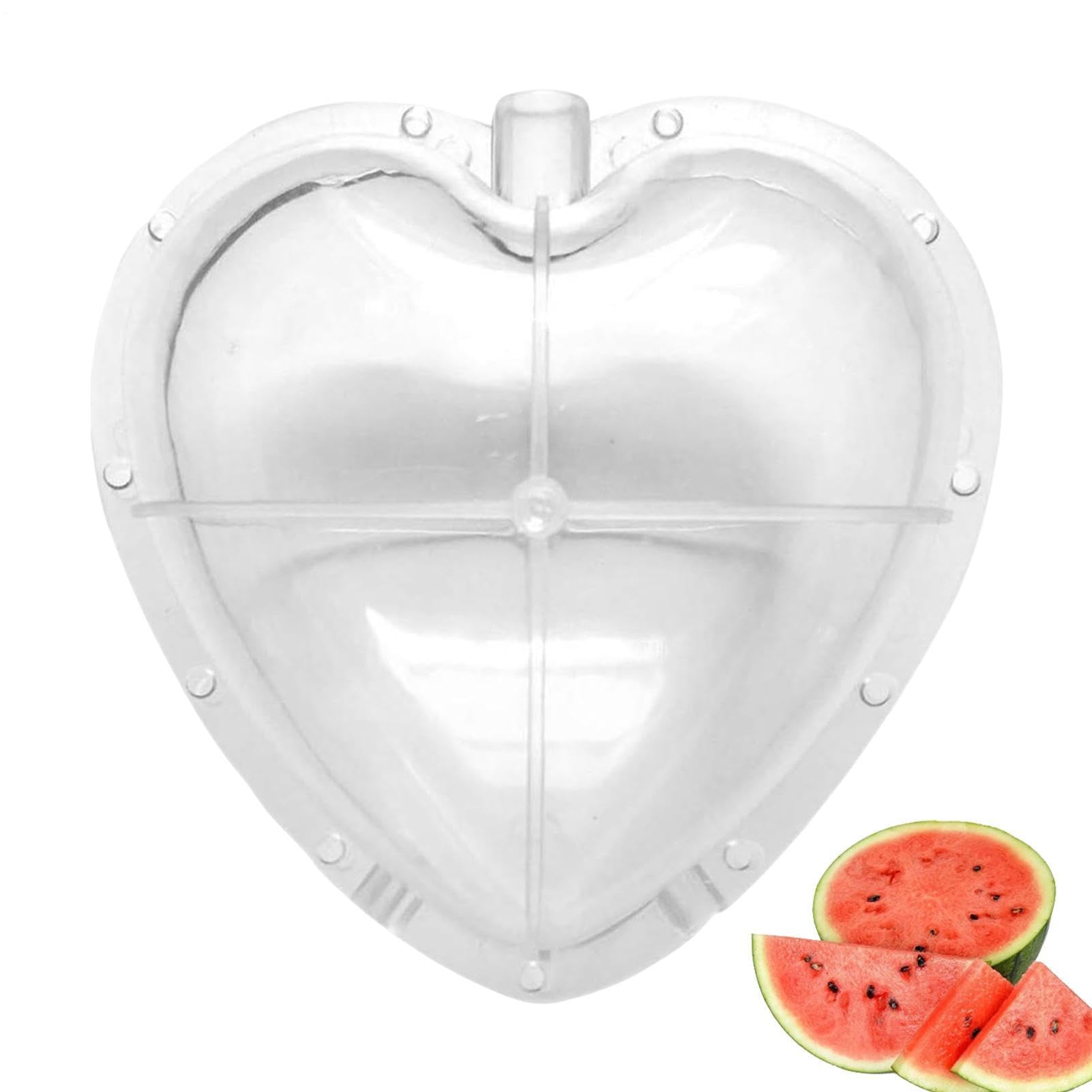 Stampo per coltivazione 'anguria a forma di cuore – strumento trasparente per modellare frutta con fori traspiranti | Stampo da giardino riutilizzabile per cuori, angurie e zucche | Coltivazione