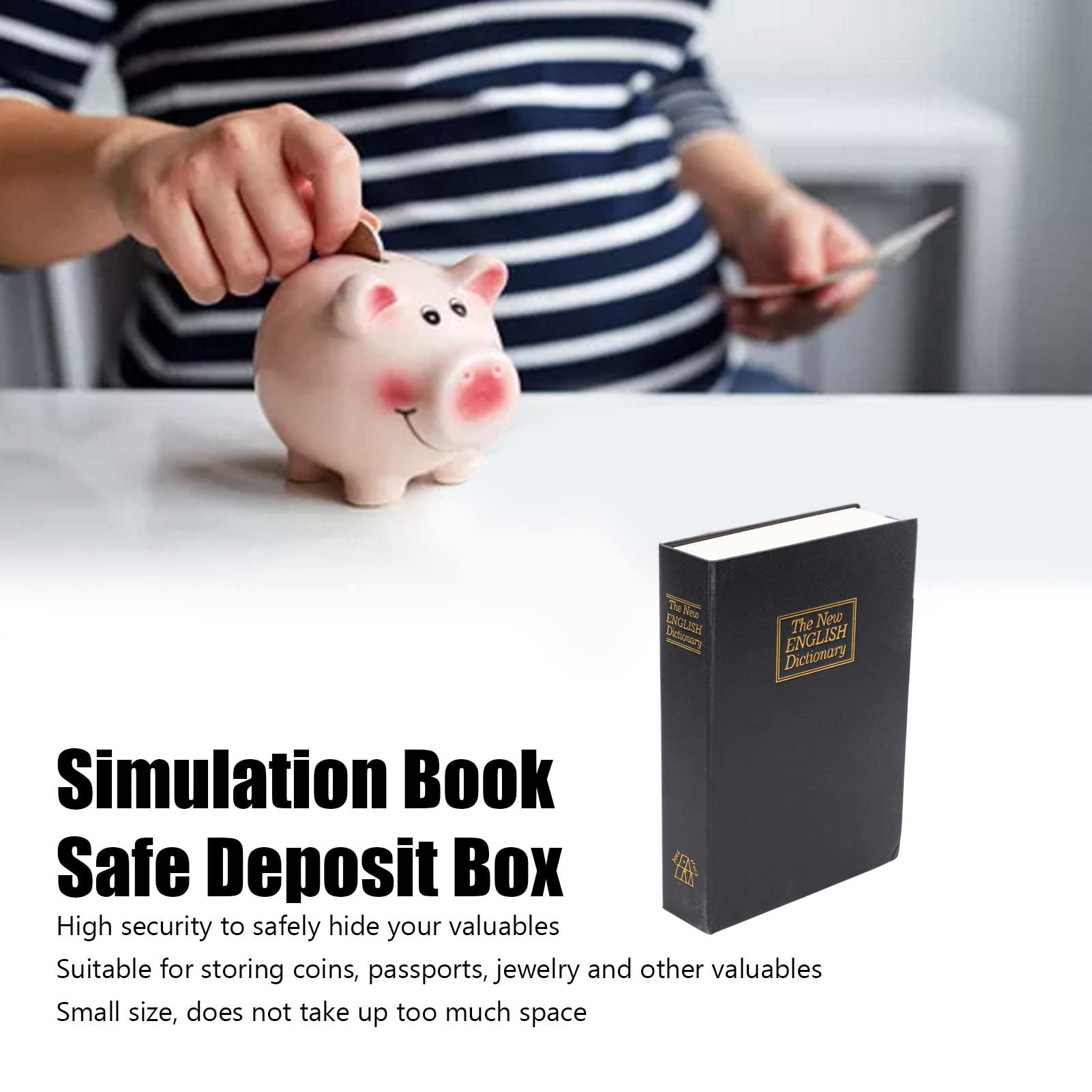 Diversion Book Safe, Safe Secret Metal Lock Box Buchsafe mit 2 Schlüsselschloss für Schule und Reisen(01) Geschenk zum Valentinstag