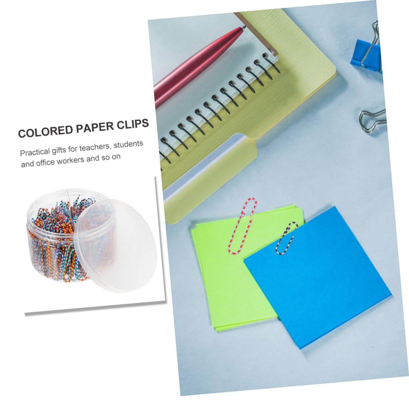 SHINEOFI 3 Set Graffetta Per Fogli Griglia Fermagli Di Carta Poli Taccuino Graffette Ideali Clip Di Tenuta Da Cucina Patata Fritta Di Grandi Dimensioni Telo Metallo Colorful 450 Pezzi * 3