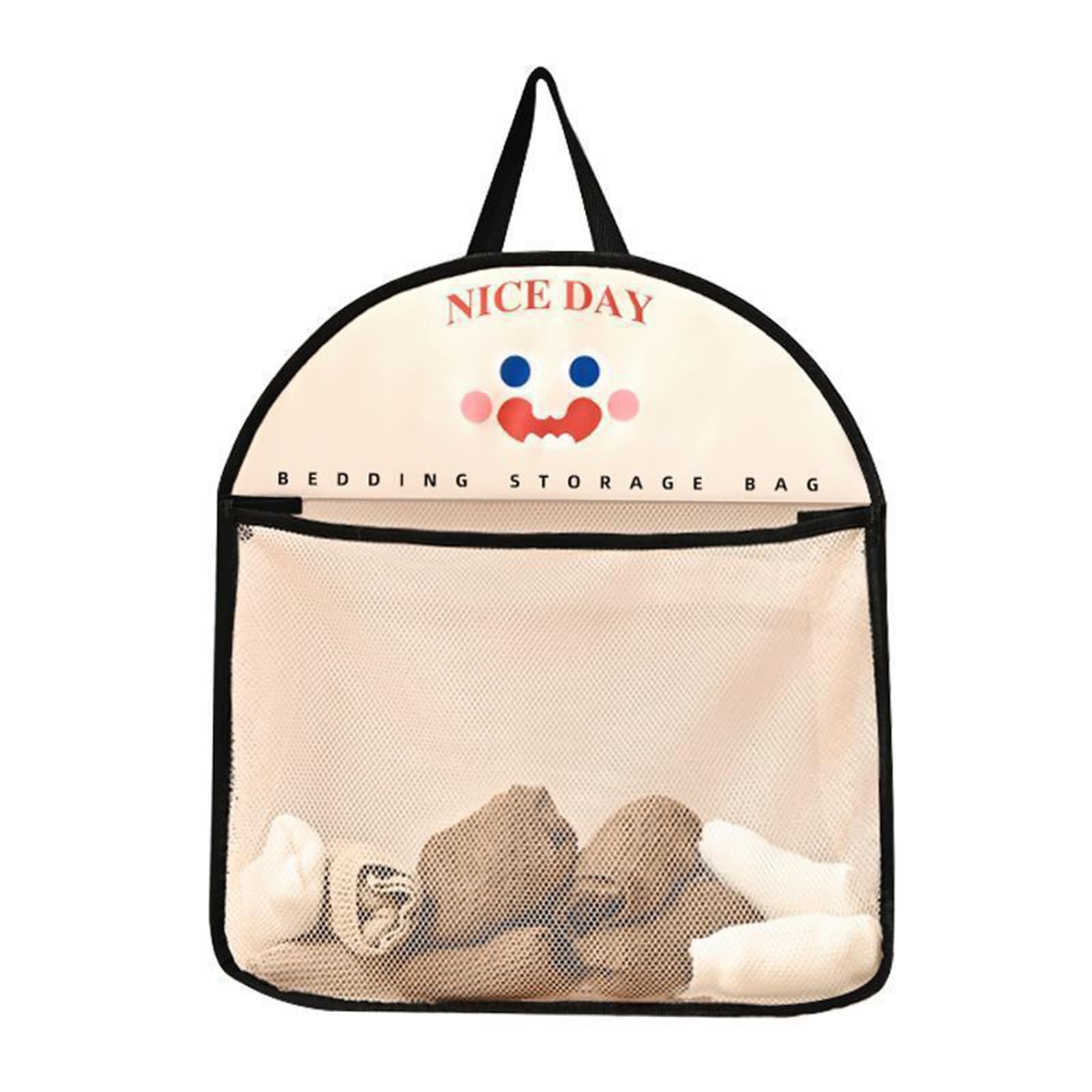 Multiple Compartment Laundry Bag with Breathable Net Designs Vertical Clothing Holder Home Arrangement Breathable Laundry Bag Organizers