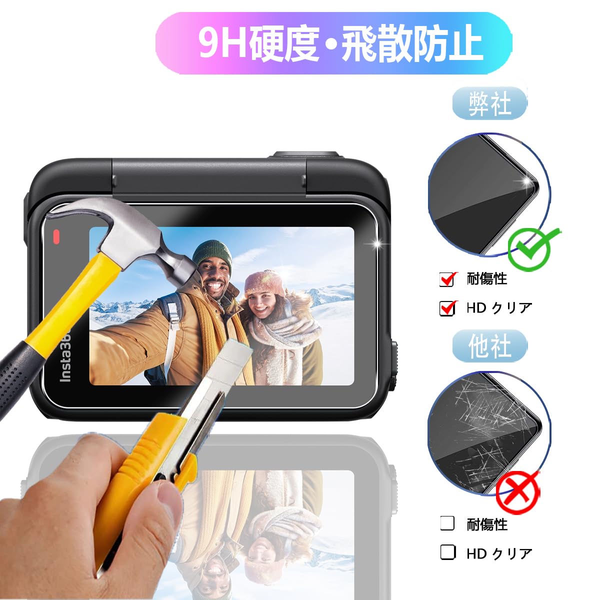 Amazon.co.jp: 対応 Insta360 Ace Pro ガラスフィルム + カメラ 
