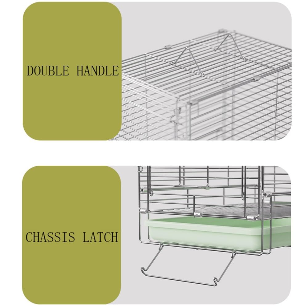 Jaula para pájaros, Jaula para Loros con Bandeja Plegable y Asas Dobles para facilitar la Limpieza y el Transporte de Aves, Ideal para Uso en Exteriores. Jaula de Viaje para pájaros (Blanca)