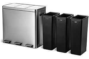Home Zone Living 3 in 1 Trash Can, Recycle Bin, Kitchen Compost