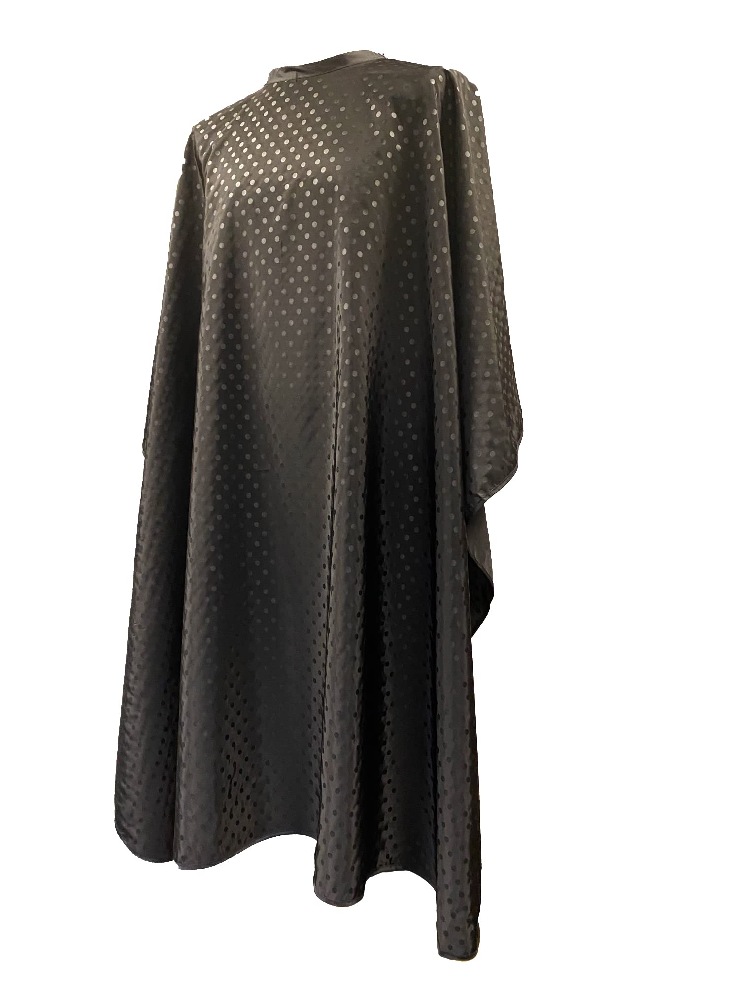 Kobe Professional Hairdressing Black Polka Dot Shimmer Gown - Water Resistant Salon Cape with Adjustable Neck