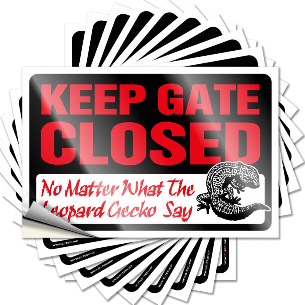 Keep Gate Closed No Matter What The Leopard Gecko Say Saying Outdoor Pool Decor | Western Door Removable Decal Pack(6X9CM)
