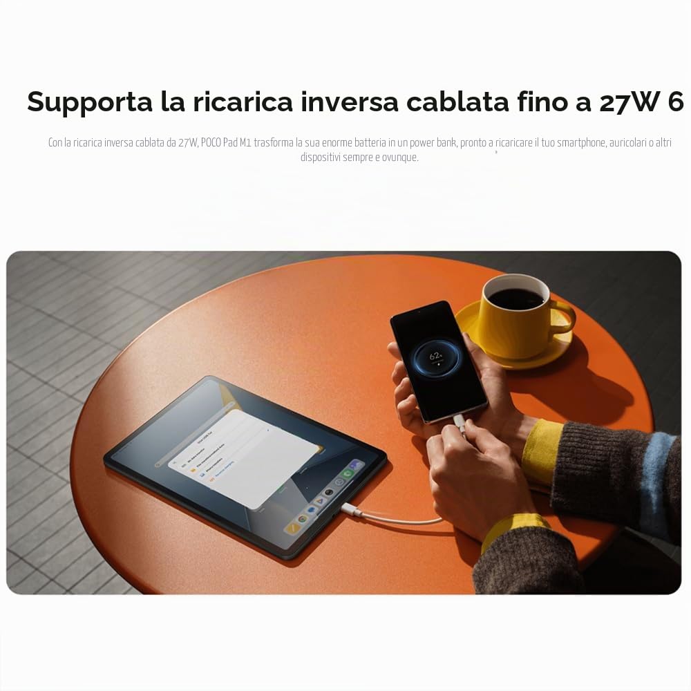 XIAOMI Tablet POCO Pad M1, 12.1", 8+256 GB, Nero, HyperOS 2, 33W, Display IPS LCD, 12000 mAh, Display 12.1" 2.5K 120 Hz, Dolby Atmos, Protezione Occhi, Snapdragon 7s Gen 4, Senza NFC, con Caricatore