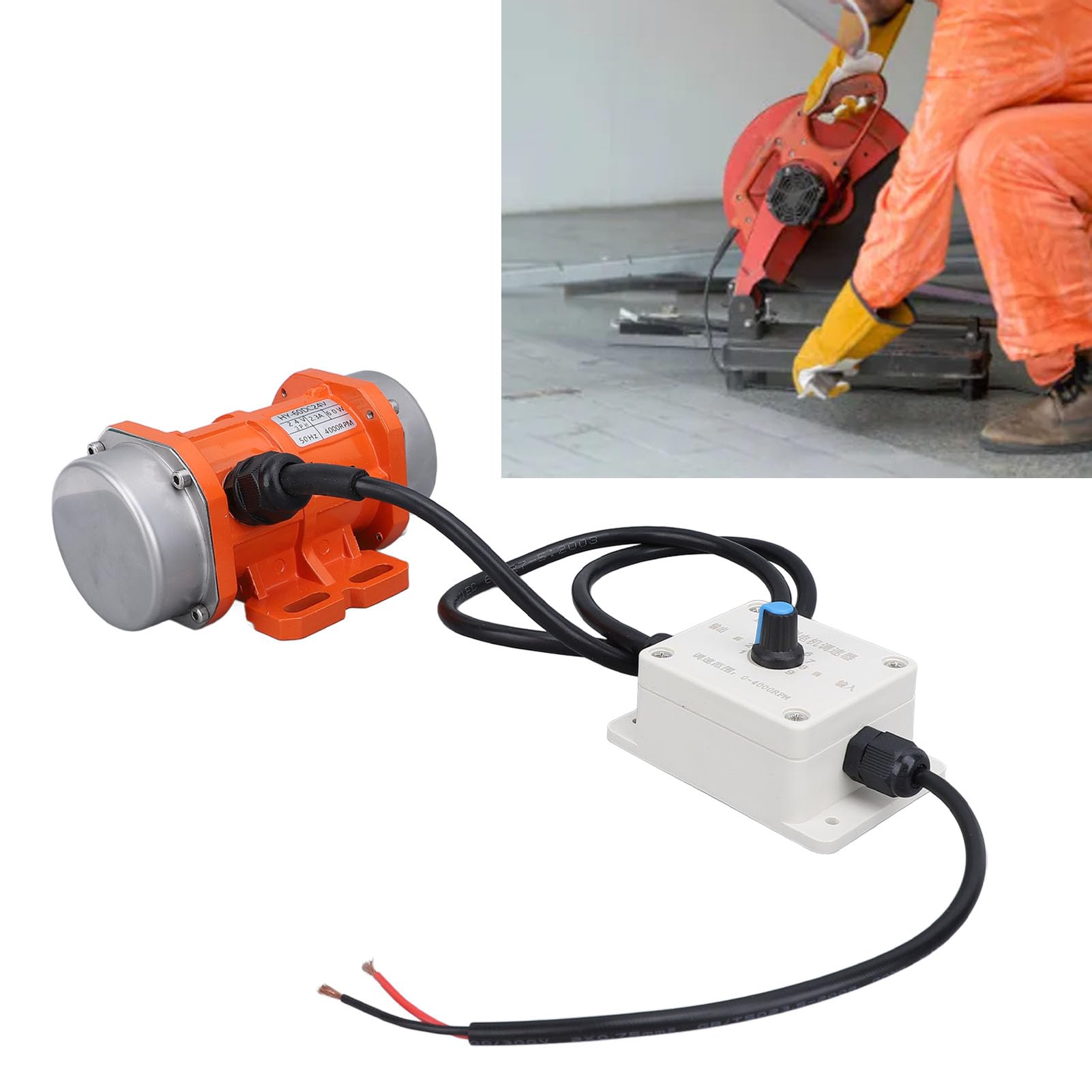 Mini Vibratore per Calcestruzzo Senza Spazzole con velocità Regolabile, Motore di Vibrazione DC24V per Apparecchiature di Verniciatura a Polvere, Dimensioni Compatte e Potenza Elevata (60 W)