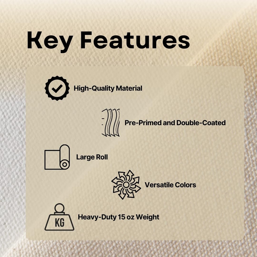 Marsidian Natural Canvas 12 Oz - Duck Fabric - 72in x 25 Yard Roll - Heavy Duty Cotton Material for Upholstery, Tents, Outdoor Gear, Bags, Crafting, DIY Projects - Image 4