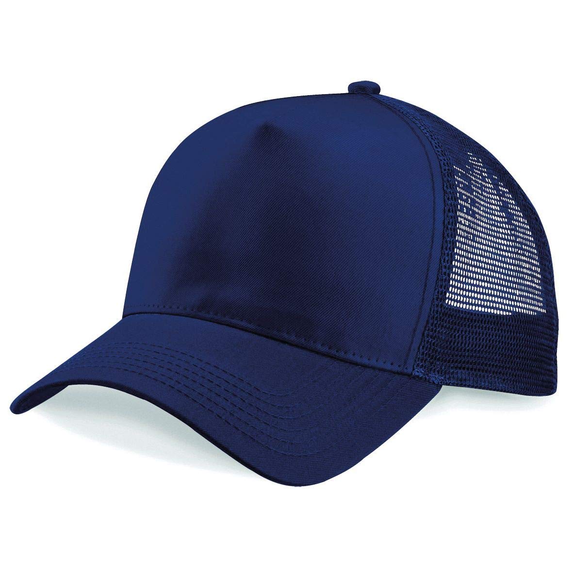 Mkr Unisex Navy Plain Trucker Cap Mesh Back Baseball Cap Snapback