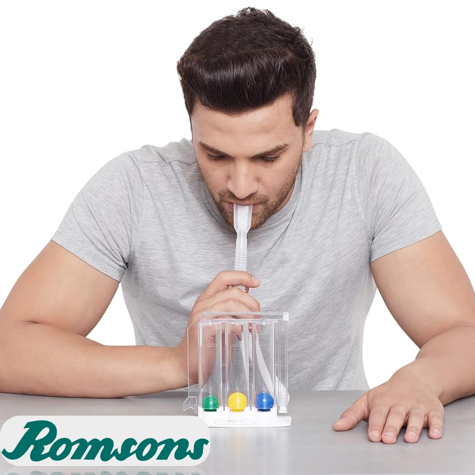 Image of Romsons Deep Breathing Lung Exerciser - 3-chamber Incentive Style Spirometer