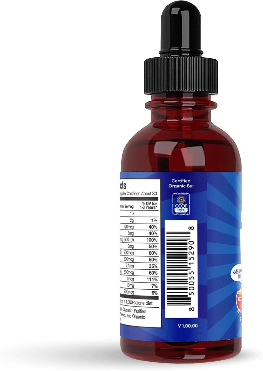 Feel Great Vitamins Organic Multivitamin Liquid Drops for Toddlers & Kids | Daily Essential Nutrients for Healthy Growth | No Iron, Sugar-Free | USDA Organic, Vegan, Non-GMO, Gluten-Free | 2 Fl Oz - Image 5