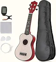 ​​Ukulele concerto acústico Nylon infantil Profissional 4 Cordas Mini 21 Polegadas de Madeira, Instrumento Musical para Crianças e Iniciantes a Partir de 3 Anos​