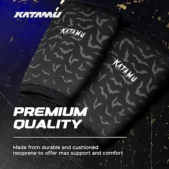 Katamu Premium Batman 7mm Neoprene Knee Sleeves with Reinforced Stitching