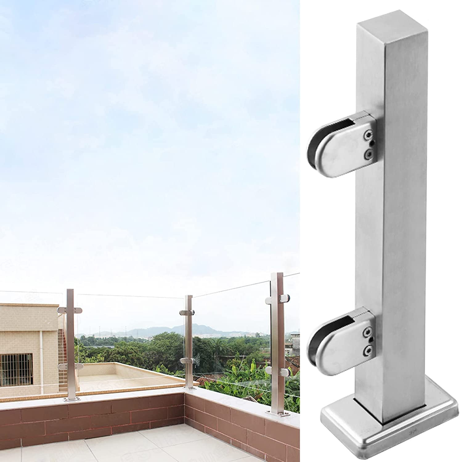 JYDQM Postes de Abrazadera for Vallas de escaleras de jardín (Color : End Post, Size : 80cm/31.5inch)