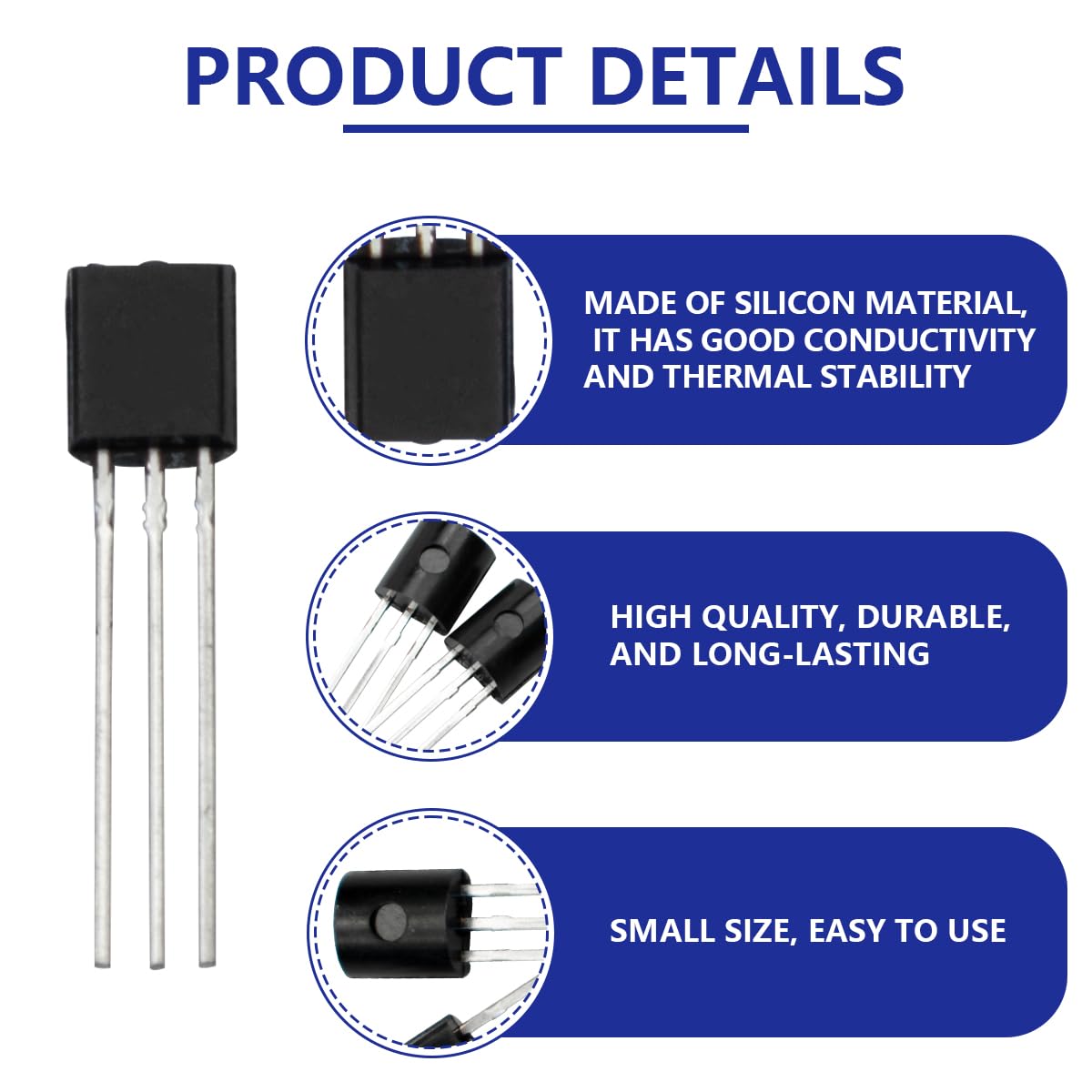 BJT Transistor di Potenza 2N2222 NPN Uso Generale 50 Pz