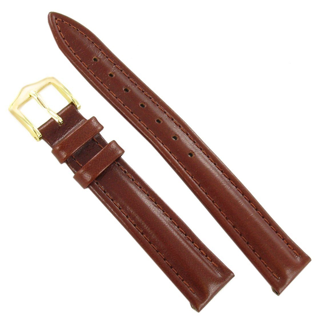14mm Hirsch Montana Tan Genuine Leather Stitched Water Resistant Watch Band