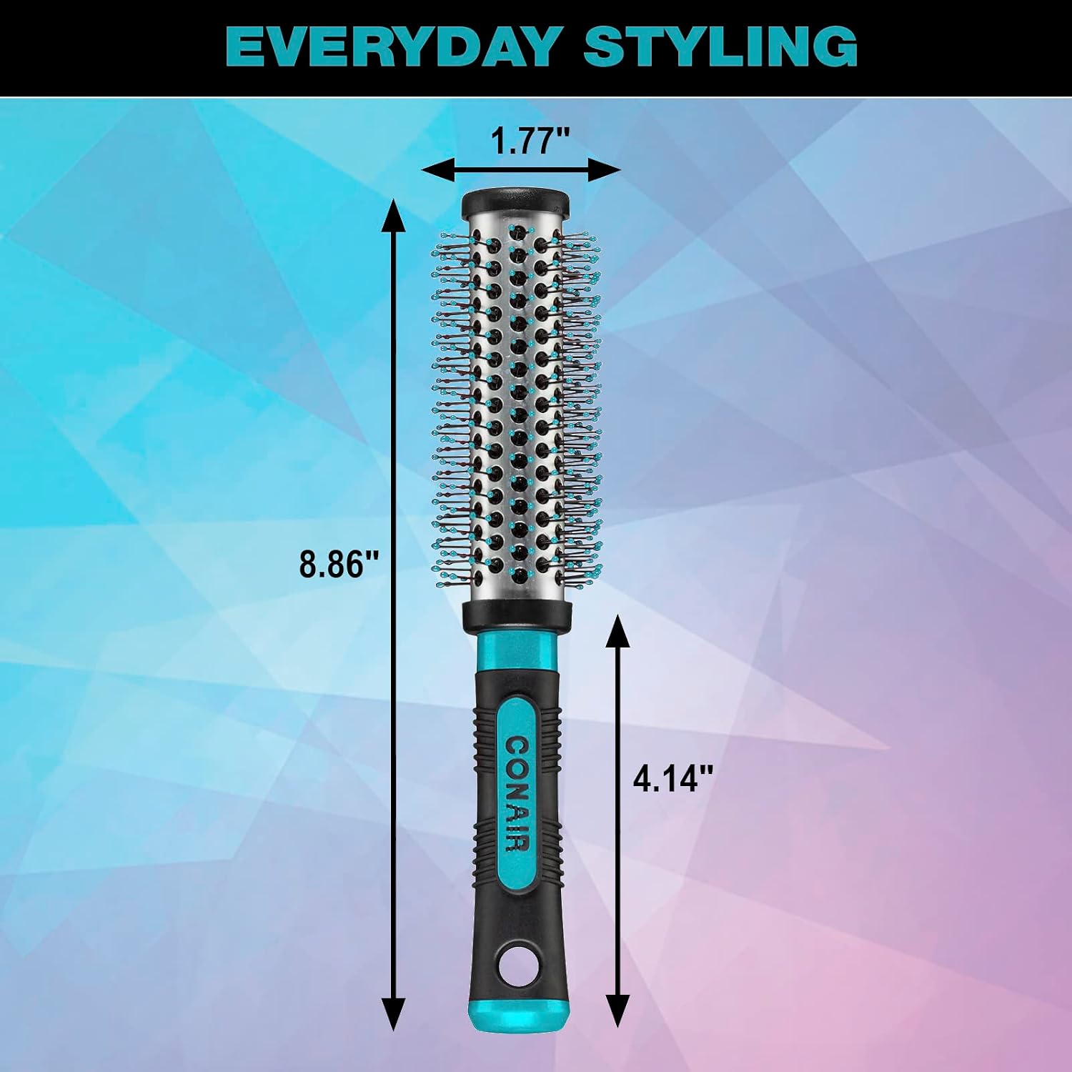 Conair Salon Results Metal Round Brush for Blow-Drying, Hairbrush for Short to Medium Hair Length, Color May Vary, Small, 1 Count