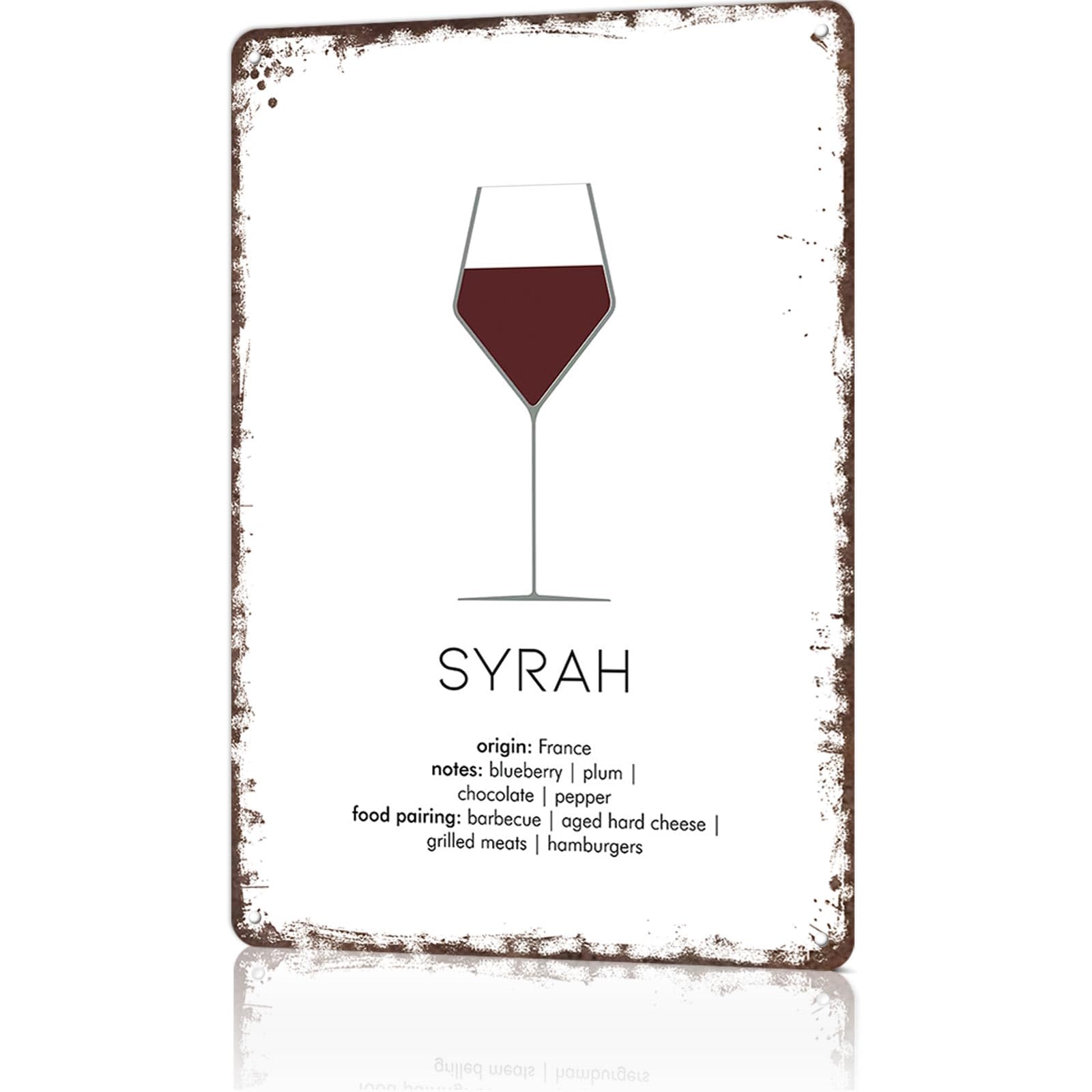 KWQDOZF Funny Vintage Metal Signs Syrah Wine -Tin Sign Poster 8x12inch