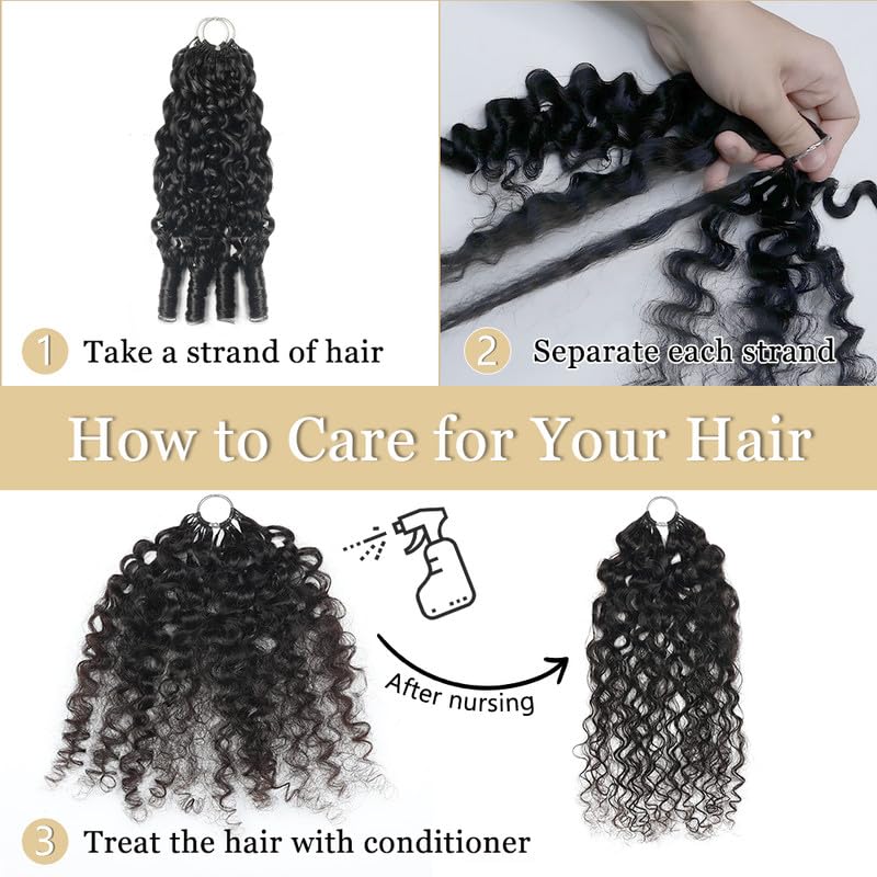  Miracle Hairstyle Knots Feather Crochet Human Hair Burmese Curly thumbnail