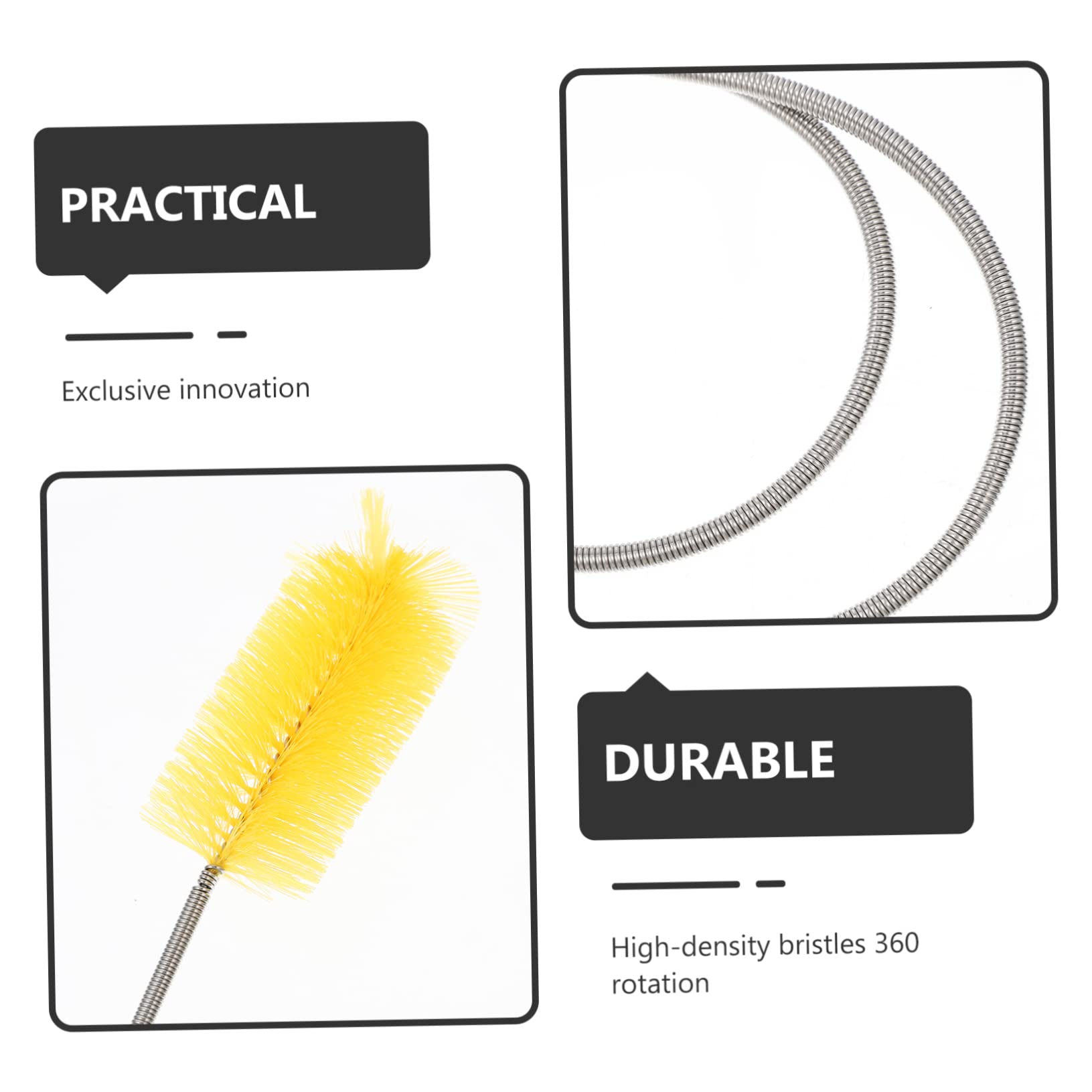 Didiseaon 1Set Flexible Double End Hose Cleaning Brush Elastic Design for Fish Tank Hard to Reach Areas High Density Yarn Spring Rotatable Practical