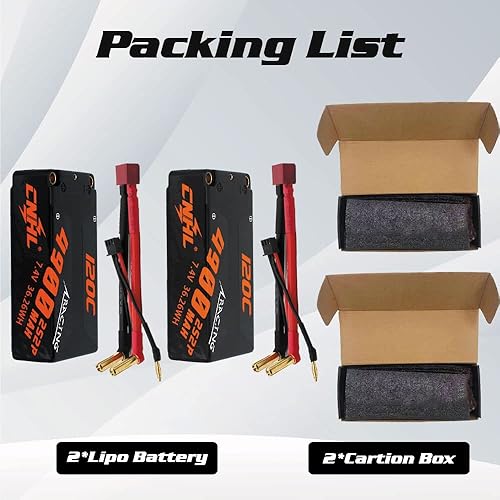 Miniatura 9 de CNHL 2S Shorty Lipo Batería 5200mAh 7.6V Lipo de alto voltaje y 4900mAh 7.4V Lipo Batería