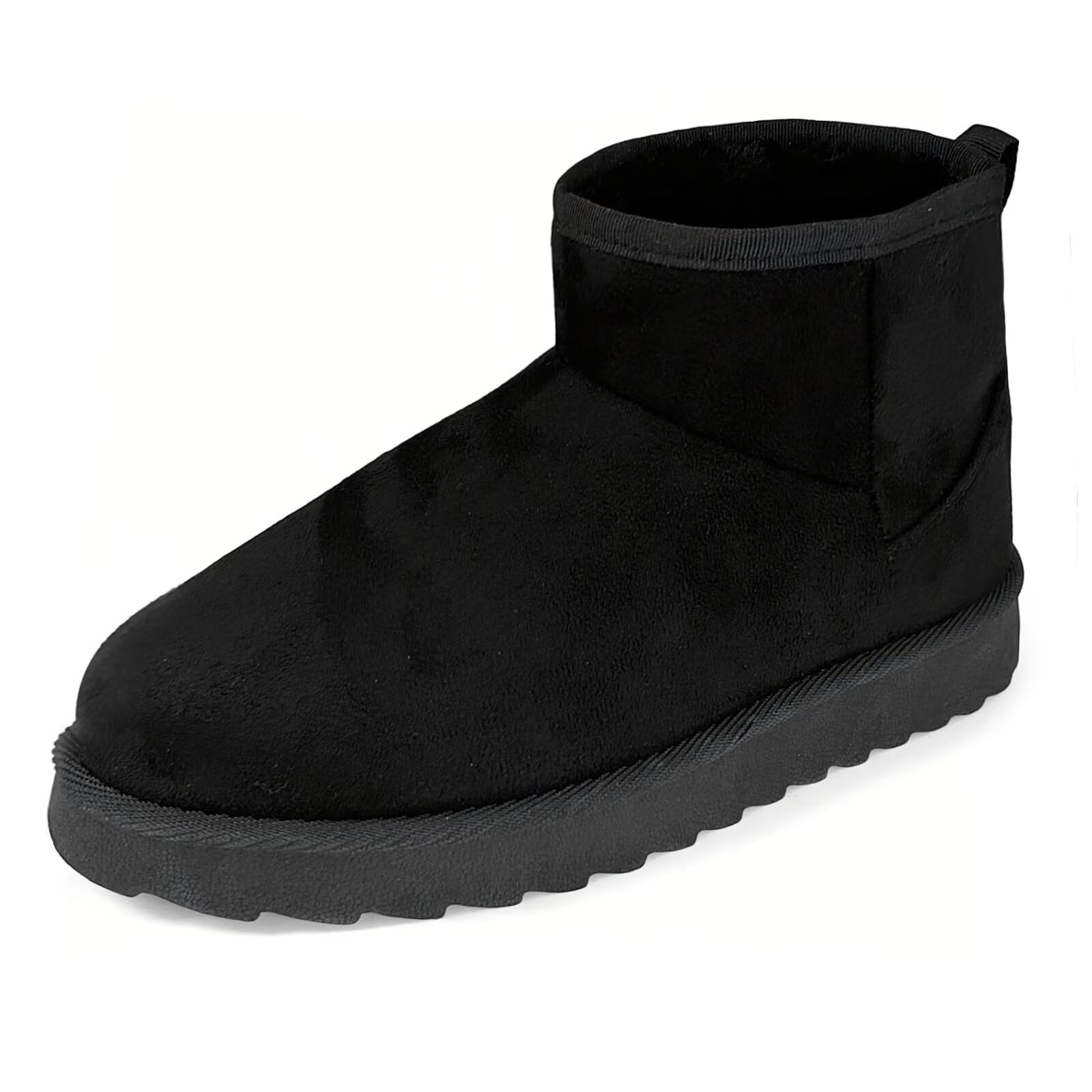 Women Suede Classic Ultra Mini Snow Boots Faux Fur Lined Slip On Ankle Winter Booties Womens Warm No