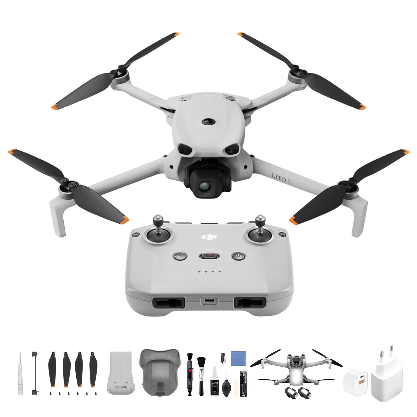 DJI Lito 1 con Bundle, dron con cámara 4K fácil de usar para principiantes, detección de obstáculos, ActiveTrack, vídeo 4K e imagen 8K, ligero y plegable, transmisión de vídeo de 15 km, C0
