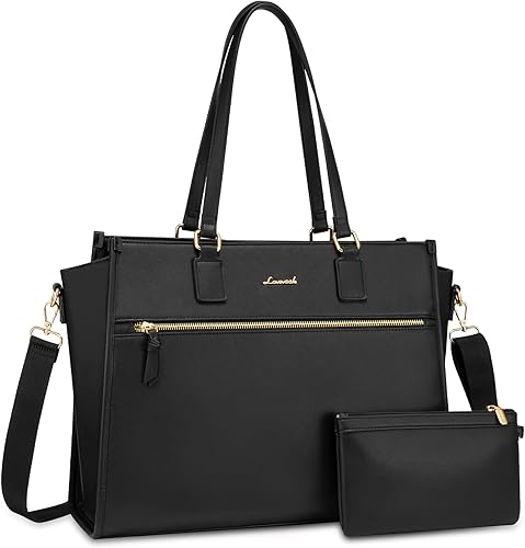 LOVEVOOK Bolsa de computadora portátil para mujer de 15.6 pulgadas, bolsas de trabajo para mujer, bolsa de cuero profesional para computadora, bolso