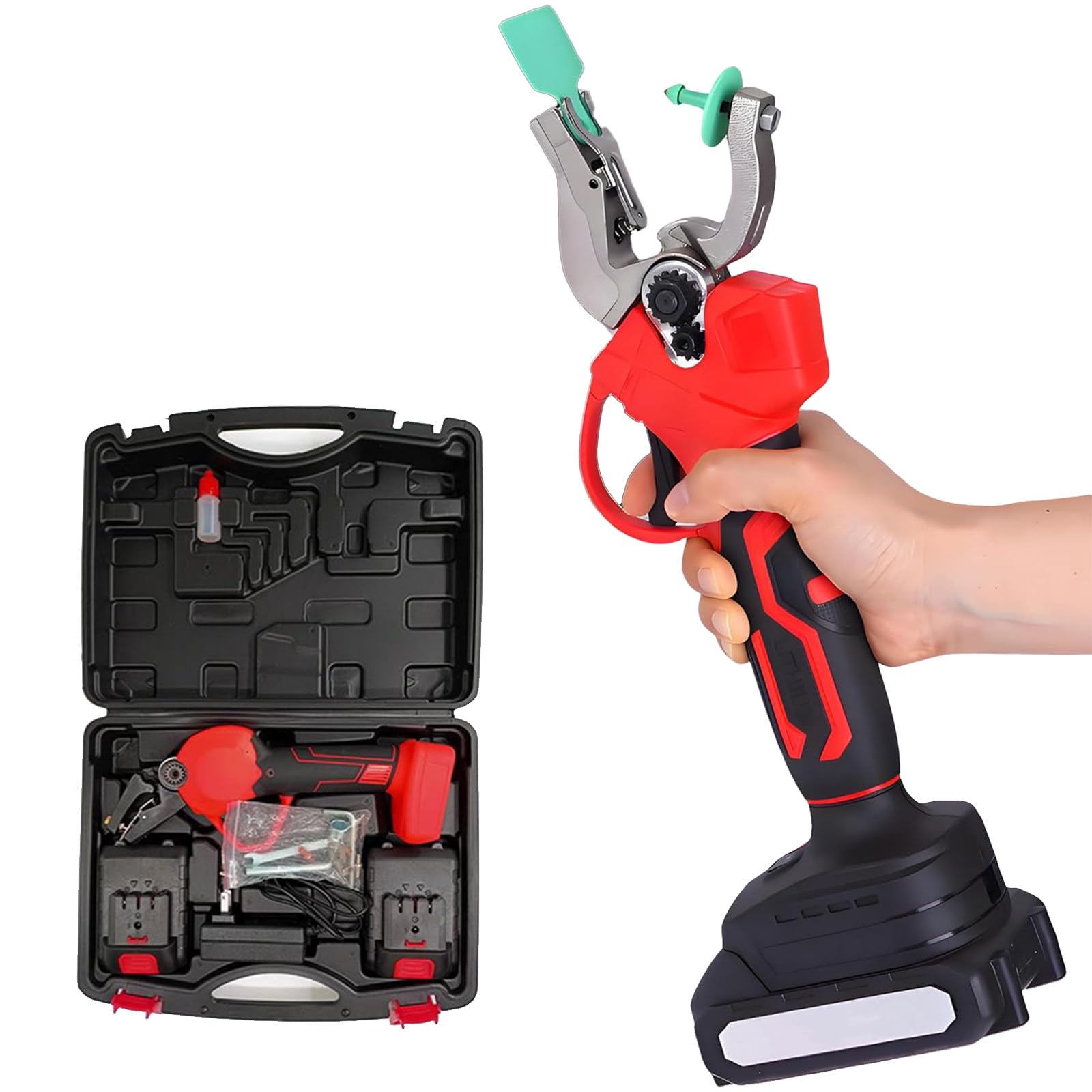BITYCOW Electric Livestock Ear Tagger, Cordless Automatic Pliers with Digital Counter, 2 Rechargeable Batteries & 4 Spare Needles, Auto Rebound for Cattle Pigs Sheep
