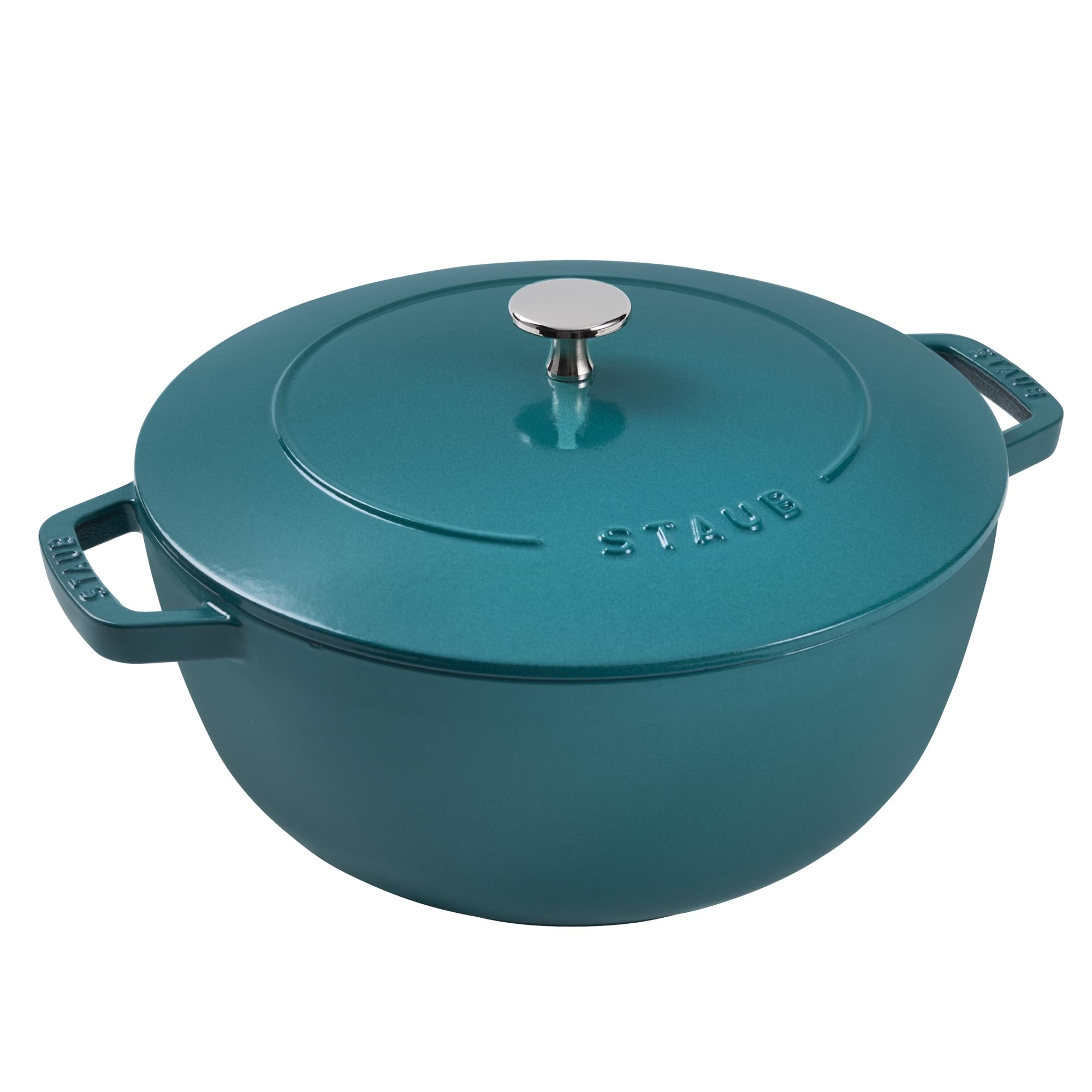 STAUBCast Iron Essential French Oven, Dutch Oven, 5-quart, serves 5-6, Made in France - Turquoise
