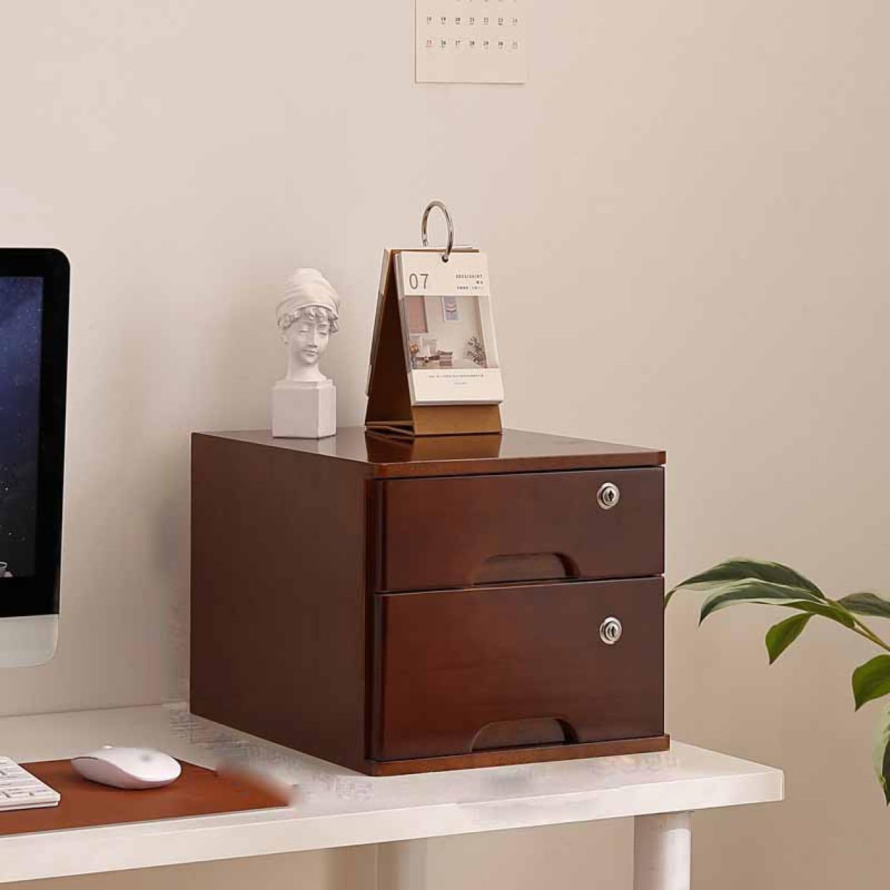 Amazon.co.jp: MJKQ9 鍵付き ヴィンテージ調 スタイル2 多段