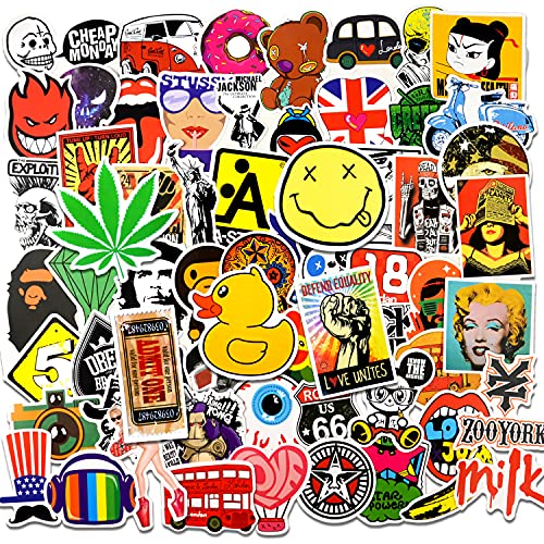 Cool Stickers for Adults and Teens, 100 Packs Car Decals Cute Vinyl Sticker for Laptop, Skateboard,Scrapbook ,Waterproof Stickers for Kids Water Bottles