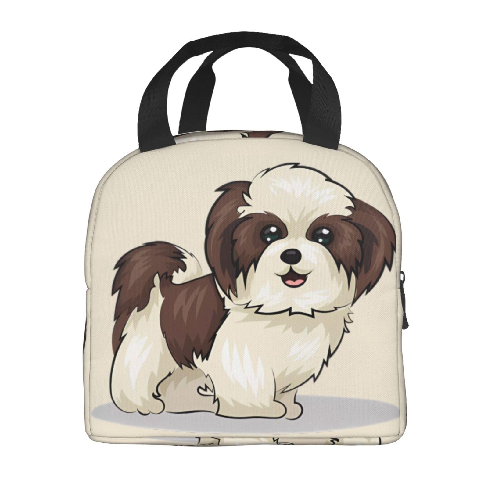 Shih Tzu borsa per il pranzo con cane e fiori, per donne e uomini
